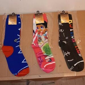 BUNDLE 3 PAIR HEADGEAR Colorful Graphic Socks